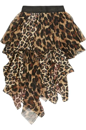 SACAI Leopard-print asymmetric skirt
