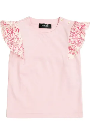 VERSACE Underwater Barocco ruffled-sleeve top