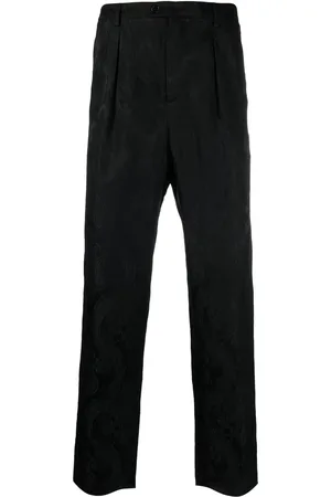 Saint Laurent Paisley jacquard straight trousers