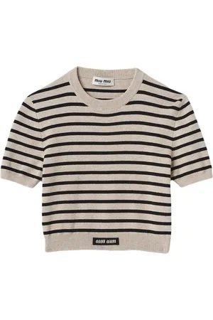 Miu Miu Striped short-sleeve jumper