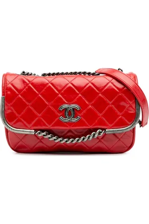 CHANEL 2013-2014 Aged Calfskin CC Chain Frame Flap crossbody bag