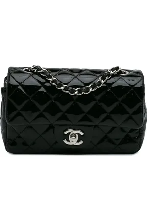 CHANEL 2014 Mini Rectangular Classic Patent Single Flap crossbody bag