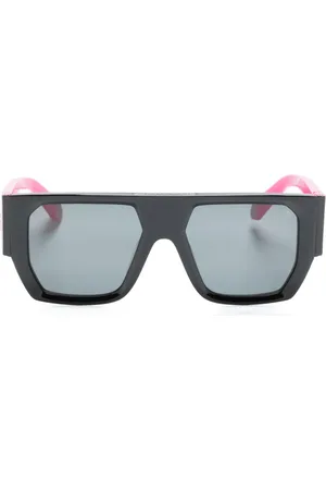 Philipp Plein Logo-lettering rectangle-frame sunglasses