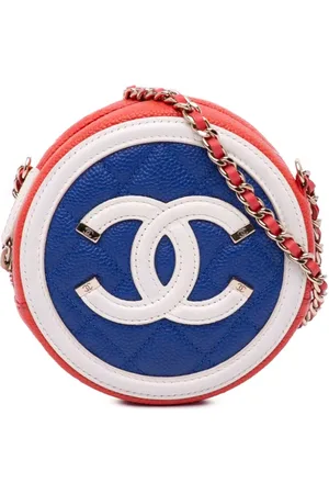 CHANEL 2019 Tricolor Caviar CC Filigree Round crossbody bag