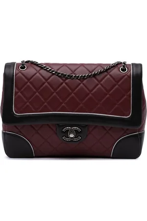 CHANEL 2015-2016 Paris-Salzburg Jumbo Bicolor Quilted Lambskin Tyrolean Flap shoulder bag