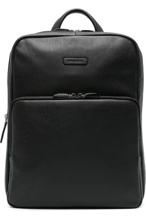 Piquadro Logo-patch leather backpack