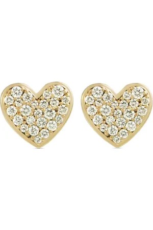 ALINKA 18kt yellow Caviar Heart diamond stud earrings