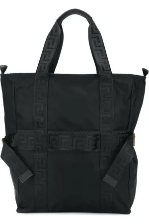 VERSACE Logo compression strap tote