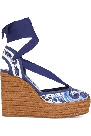 Dolce & Gabbana Majolica-print espadrille wedges