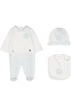 Roberto Cavalli Monogram-jacquard cotton babygrow set