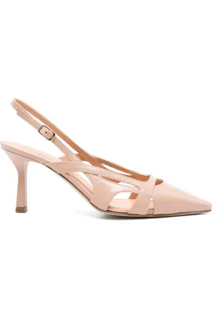 Julie Dee 80mm leather slingback pumps