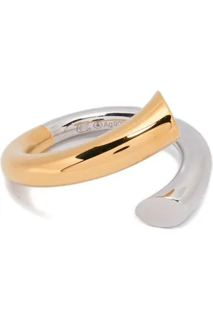 Charlotte Chesnais Double-Band Gold Ring With X-Shaped