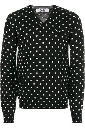 Comme des Garçons Embroidered heart polka dot jumper