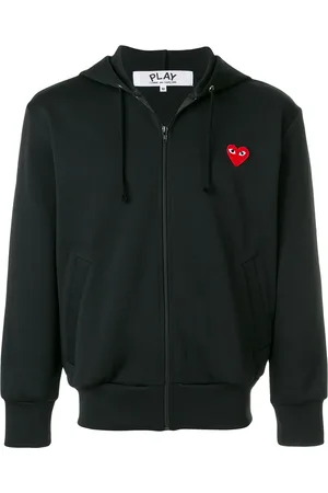 Comme des Garçons Heart-patch zip-up hoodie