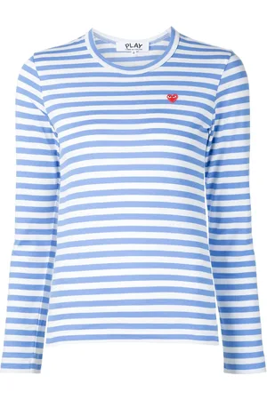 Comme des Garçons Heart logo striped T-shirt
