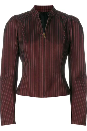 John Galliano Pinstriped zipped blouse
