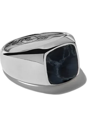 David Yurman Sterling Exotic Stone pietersite signet ring (14mm)