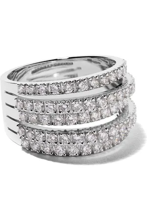 De Beers 18kt white gold Five Line diamond ring