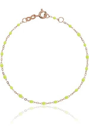 GIGI CLOZEAU 18kt rose gold Classic Gigi lime green beaded bracelet