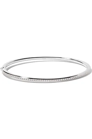 De Beers 18kt white gold Micropavé diamond bangle
