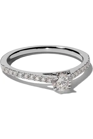 De Beers Platinum My First De Beers DB Classic pavé solitaire diamond ring