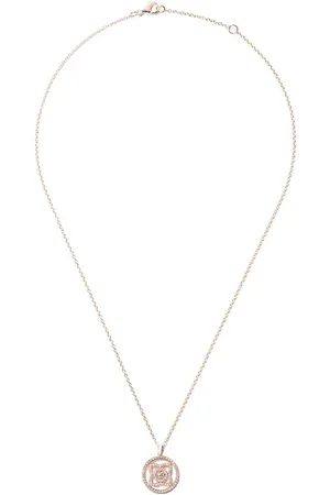 De Beers 18kt rose gold Enchanted Lotus Openwork Medal diamond necklace