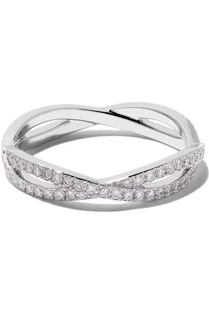 De Beers 18kt white gold Infinity full-pavé diamond band