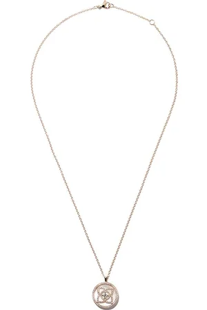De Beers 18kt rose gold Enchanted Lotus Mother-of-Pearl Medal diamond large necklace