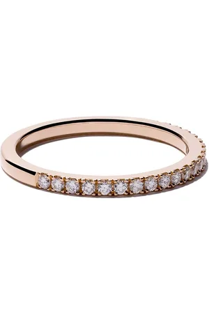 De Beers 18kt rose gold DB Classic half pavé diamond band