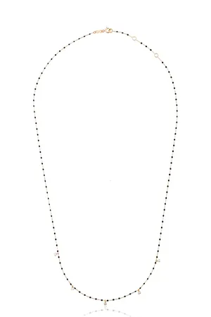 GIGI CLOZEAU 18kt yellow gold beaded diamond necklace