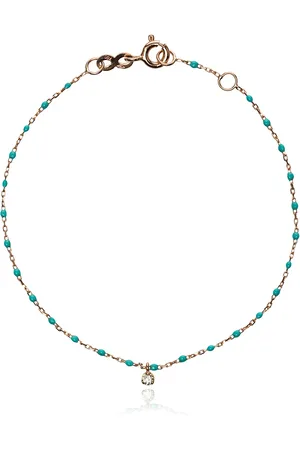 GIGI CLOZEAU 18kt rose gold turquoise beaded single diamond bracelet