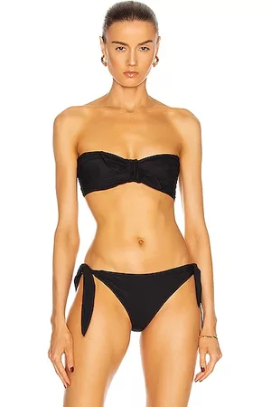Saint Laurent Bandeau Swim Top in Noir