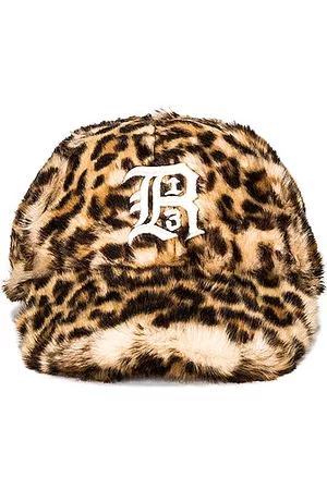 R13 Fur Baseball Hat in Leopard &
