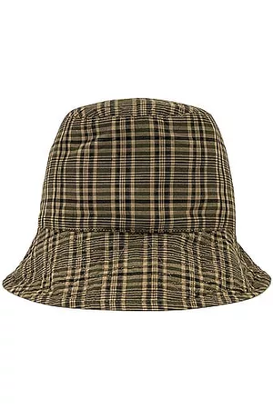ENGINEERED GARMENTS Madras Check Bucket Hat in Olive &