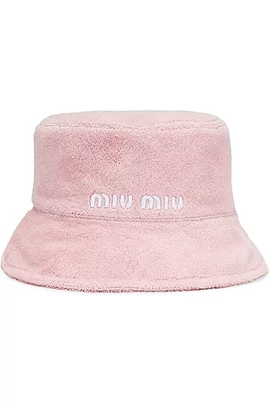 Miu Miu Logo Bucket Hat in Alabastro