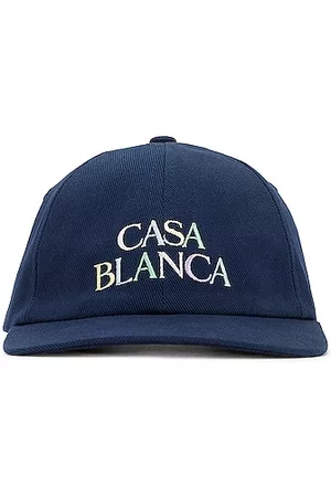 Casablanca Stacked Logo Embroidered Cap in Navy