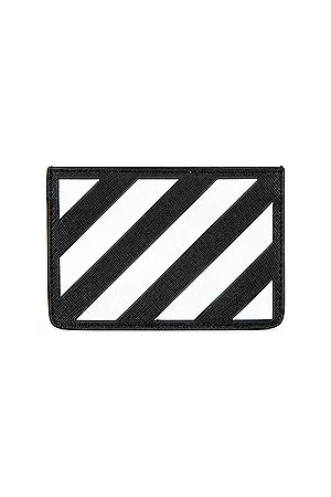 OFF-WHITE Binder Diagonal Card Case in Black & White