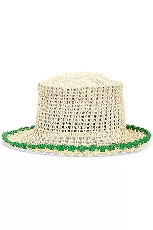 SENSI STUDIO Crochet Hippie Hat in Natural Green