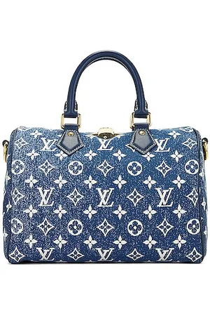 LOUIS VUITTON Monogram Blue Denim Trousse Speedy GM Pochette Pouch Purse  Bag