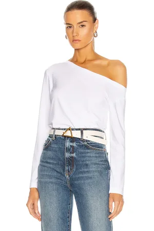 Norma Kamali Long Sleeve Drop Shoulder Top in - White. Size L (also in M, S, XS).