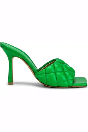 Bottega Veneta Padded Stretch Mule Sandals in - Green. Size 36.5 (also in 37, 39, 39.5, 41).