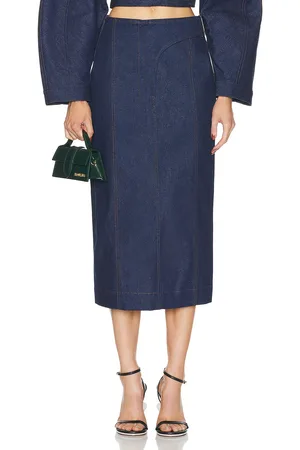 Jacquemus La Jupe De Nimes Obra in - Denim-Dark. Size 24 (also in 30).