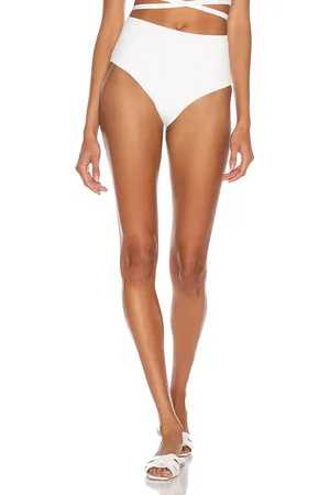 MATTEAU High Waist Bikini Bottom in - White. Size 5 (also in ).