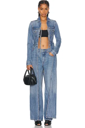 Alexander Wang Tie Front Trucker Duster in - Denim-Medium. Size XS (also in ).