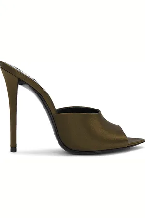 Saint Laurent Goldie Mule Sandal in - Olive. Size 36 (also in 36.5, 37, 37.5, 38, 39, 39.5, 41, 42).