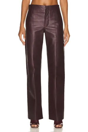 Bottega Veneta Leather Pant in - Wine. Size 38 (also in ).