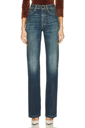 Saint Laurent Miles Creased Jean in - Denim-Dark. Size 29 (also in ).