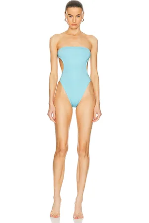 Saint Laurent Cut Out One Piece Swimsuit in - Teal. Size L (also in ).