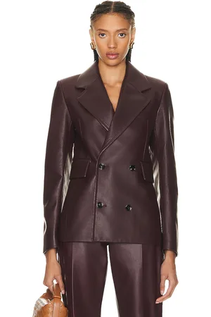 Bottega Veneta Leather Jacket in - Burgundy. Size 34 (also in 40).