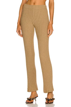 ENZA COSTA Lurex Sweater Rib Pant in - Metallic Gold. Size L (also in ).